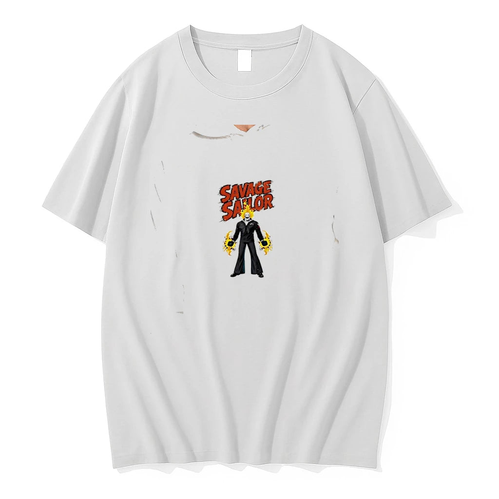 Officials Ghost Rider Savage Sailor Marvel Premium T Shirt