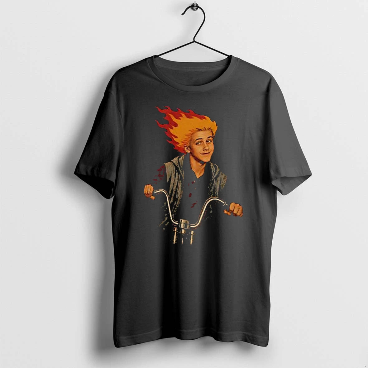 Officials Ghost Rider Origin Story Young Ryan Gosling Bicycle Premium T Shirt