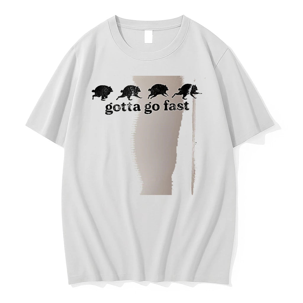 Officials Gotta Go Fast Raccoon Running White Premium T Shirt