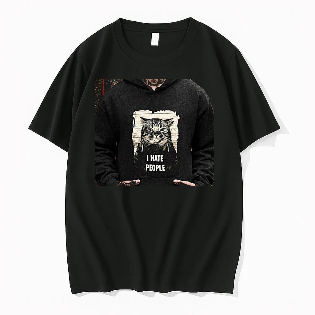 Officials Grumpy Cat Mugshot I Hate People Animal Meme Premium T Shirt