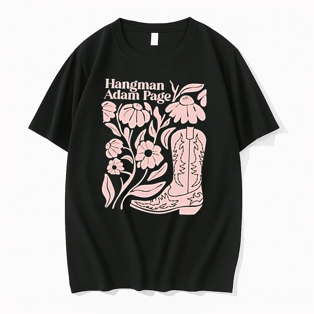 Officials Hangman Adam Page Floral Cowboy Boot Black Premium T Shirt