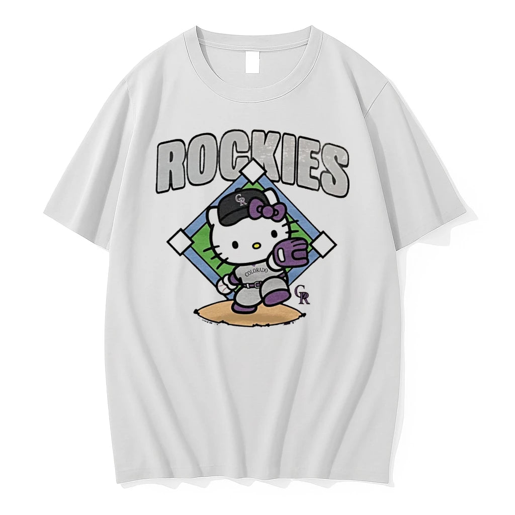Officials Hello Kitty Colorado Rockies Mlb Player Cartoon Tee Premium T Shirt