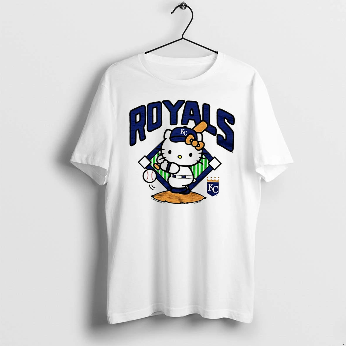Officials Hello Kitty Kansas City Royals Swing Mlb Player Cartoon Tee Premium T Shirt