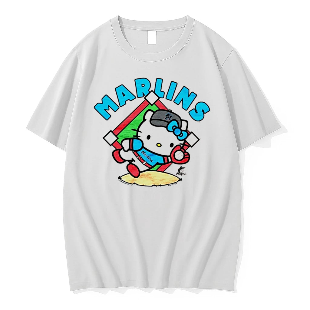 Officials Hello Kitty Miami Marlins Mlb Player Cartoon Tee Premium T Shirt