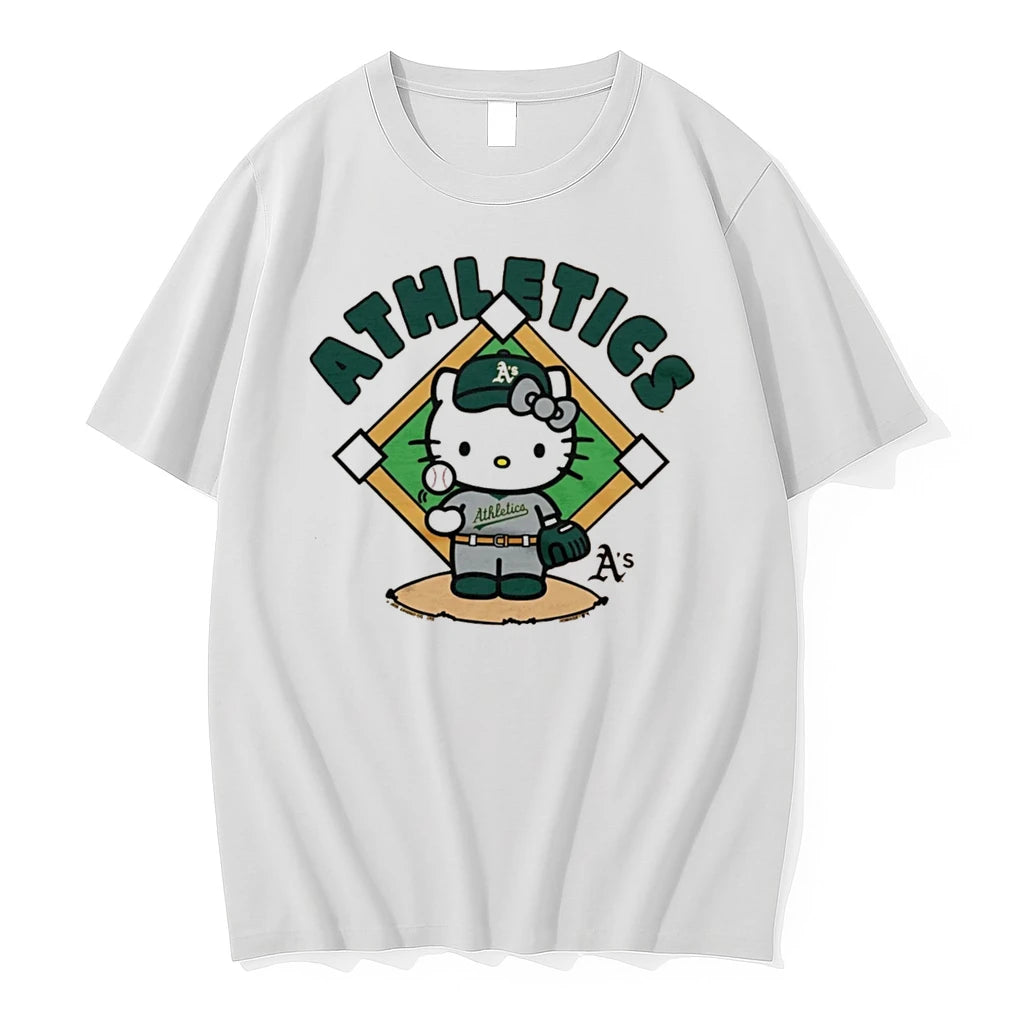 Officials Hello Kitty Oakland Athletics Mlb Player Cartoon Tee Premium T Shirt