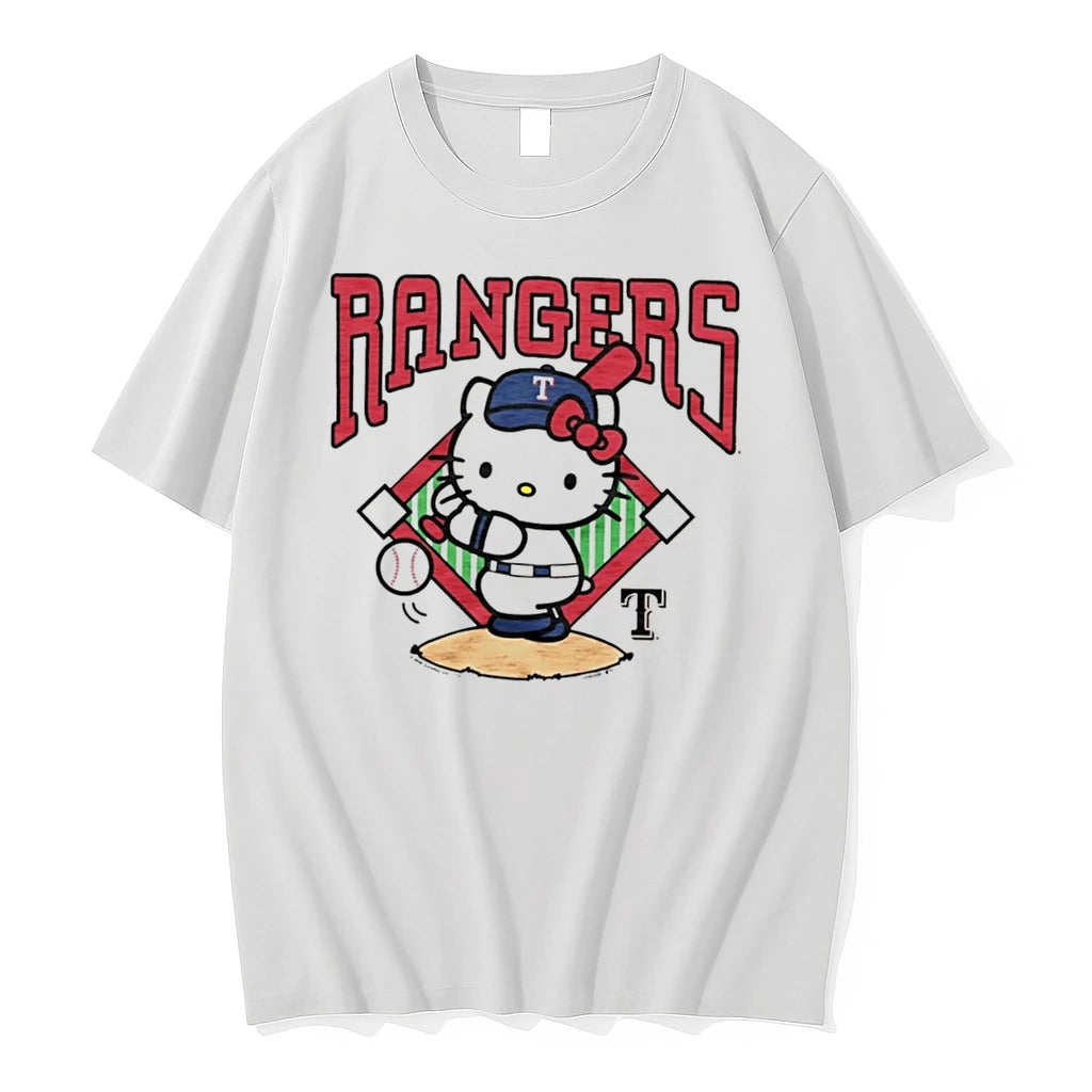 Officials Hello Kitty Texas Rangers Swing Mlb Player Cartoon Tee Premium T Shirt