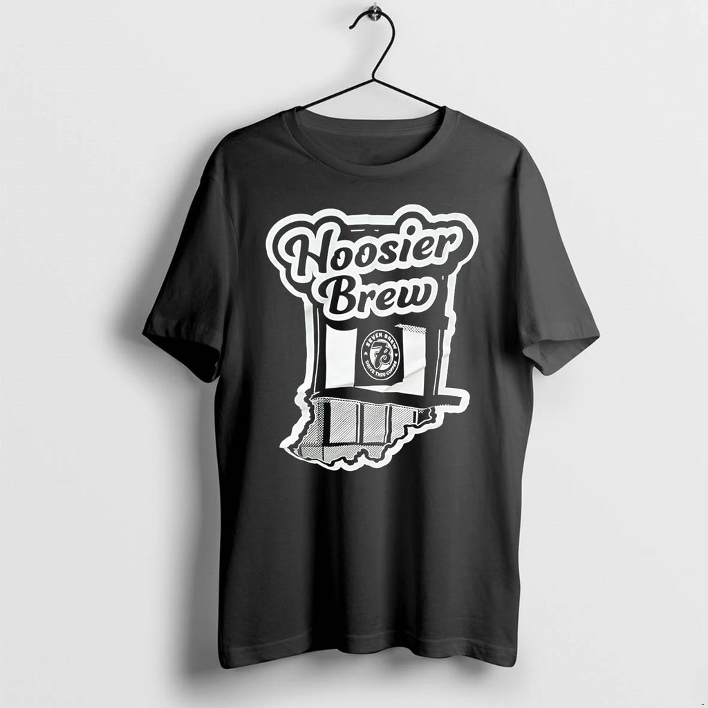 Officials Hoosier Brew Seven Brew Drive Thru Coffee Indiana State Map Premium T Shirt