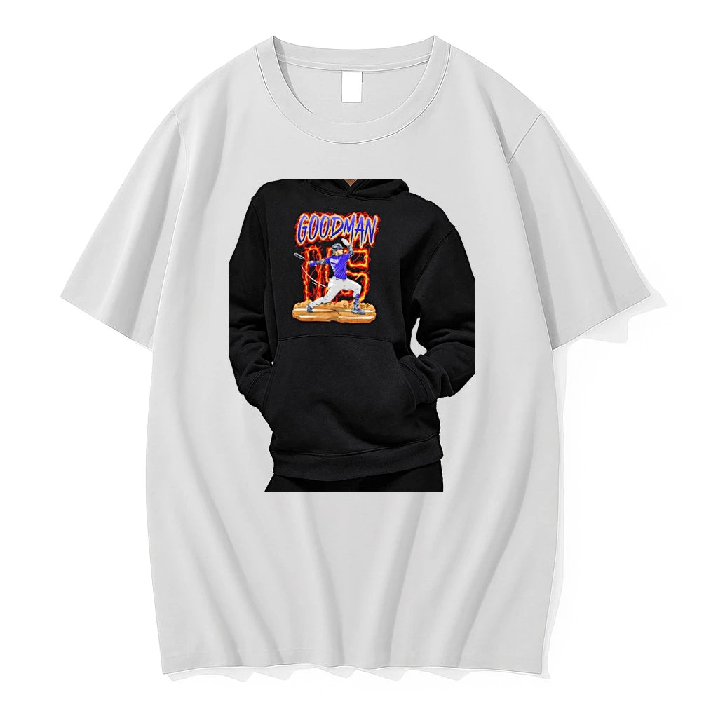 Officials Hunter Goodman Colorado Rockies 15 Fiery Baseball Player Premium T Shirt
