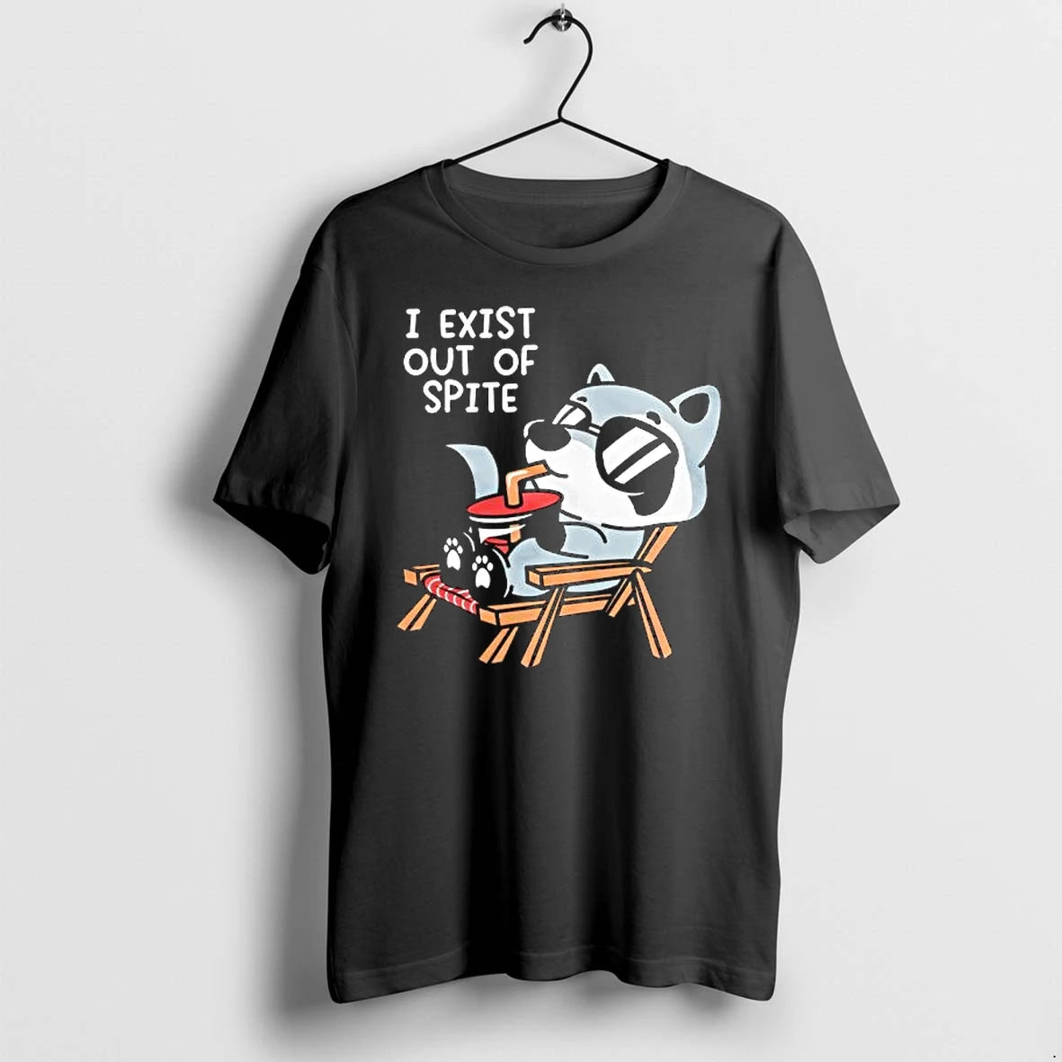 Officials I Exist Out Of Spite Raccoon Relaxing In A Chair Premium T Shirt