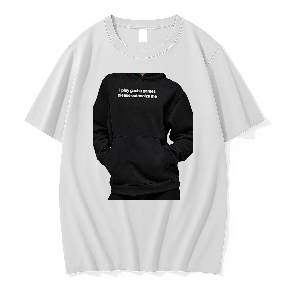 Officials I Play Gacha Games Please Euthanize Me Funny Premium T Shirt