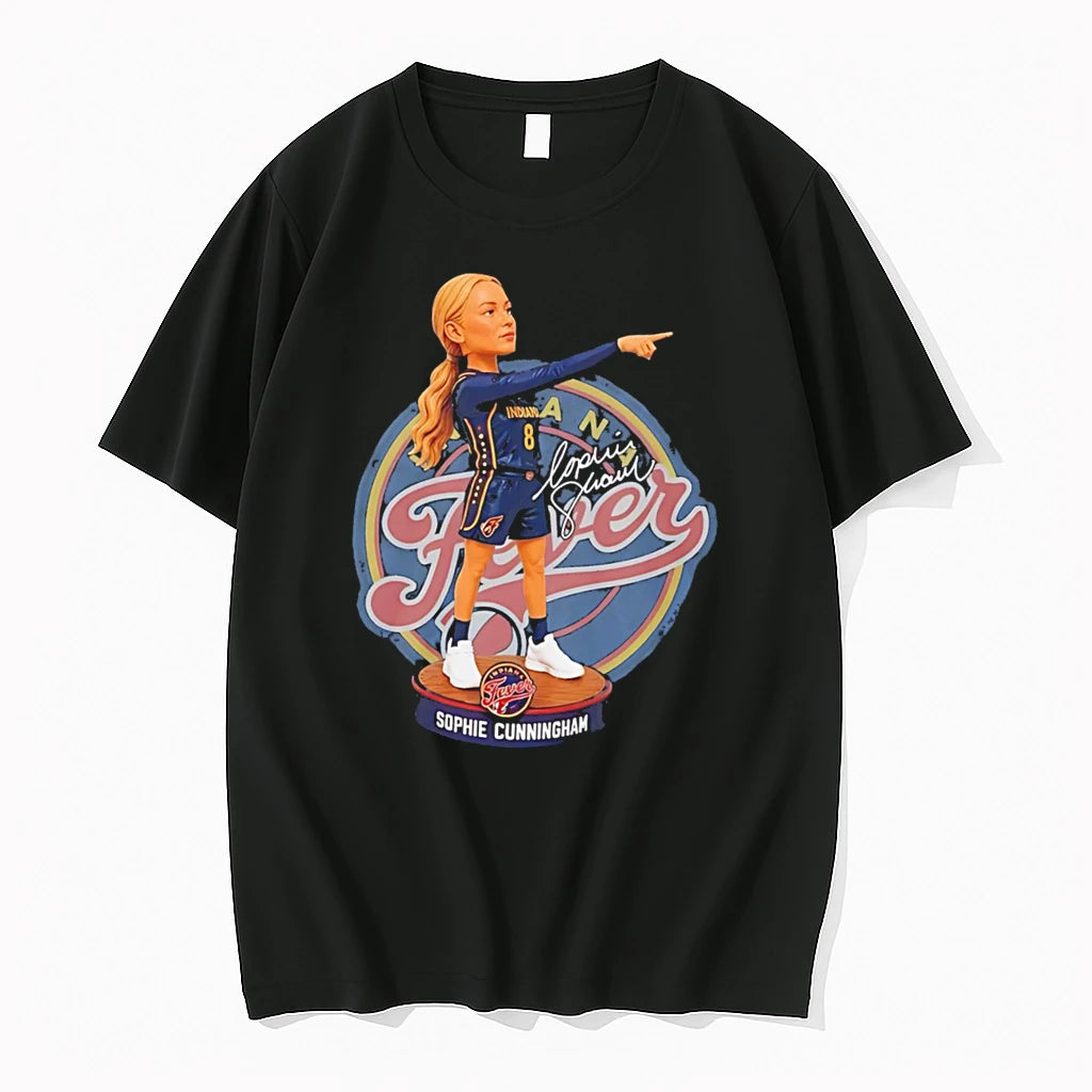 Officials Indiana Fever Sophie Cunningham Figure Signature Tee Premium T Shirt