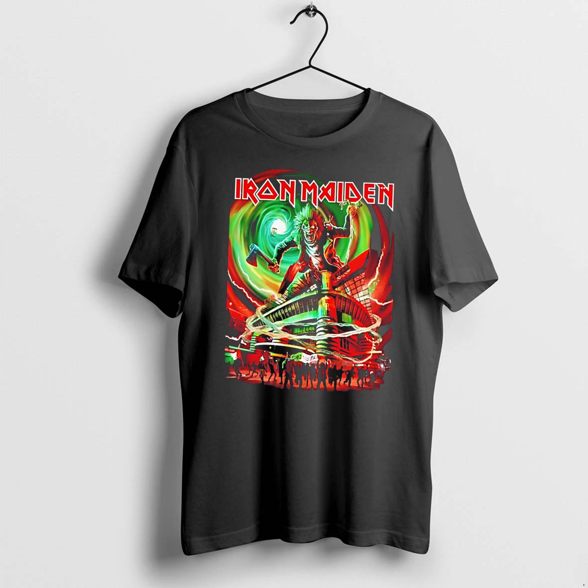 Officials Iron Maiden Eddie With Axe At Stadium Heavy Metal Tee Premium T Shirt