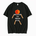 Officials Jack O Lantern Pumpkin Deliver Us From Evil Sticks Halloween Women