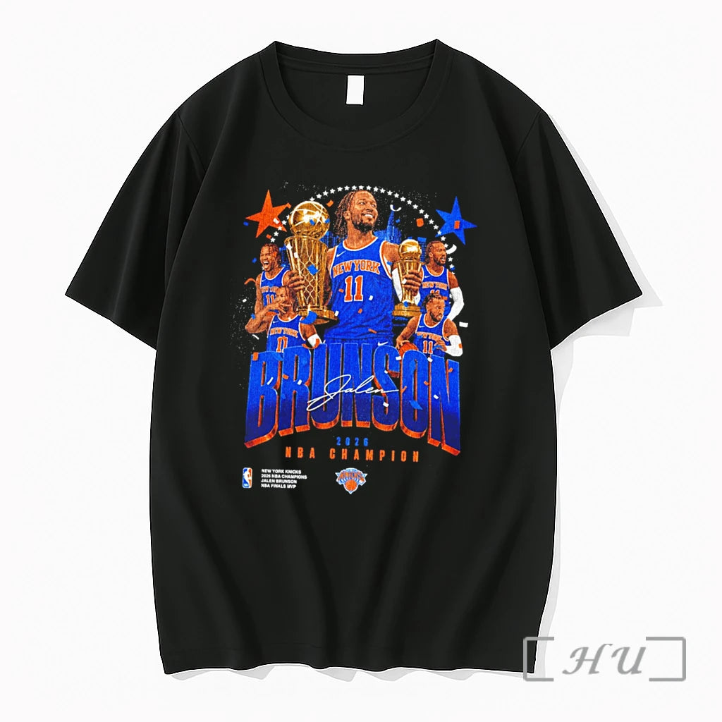 Officials Jalen Brunson Mvp New York Knicks 2026 Nba Champions Signature Graphic Tee Premium