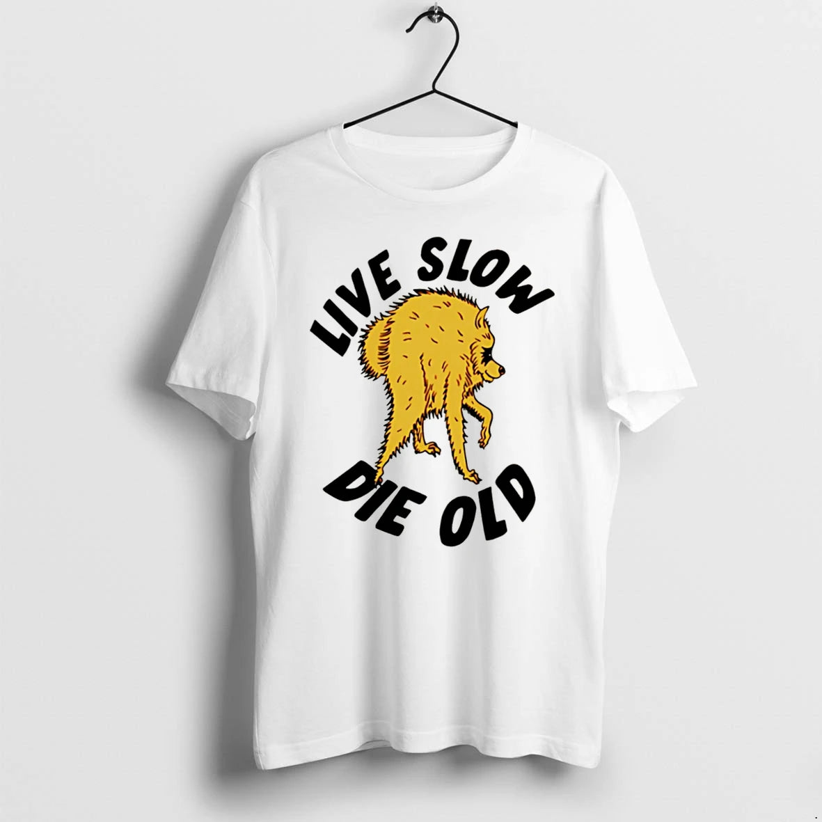 Officials Jimothy Live Slow Die Old Orange Wolf Funny Animal Tee Premium T Shirt