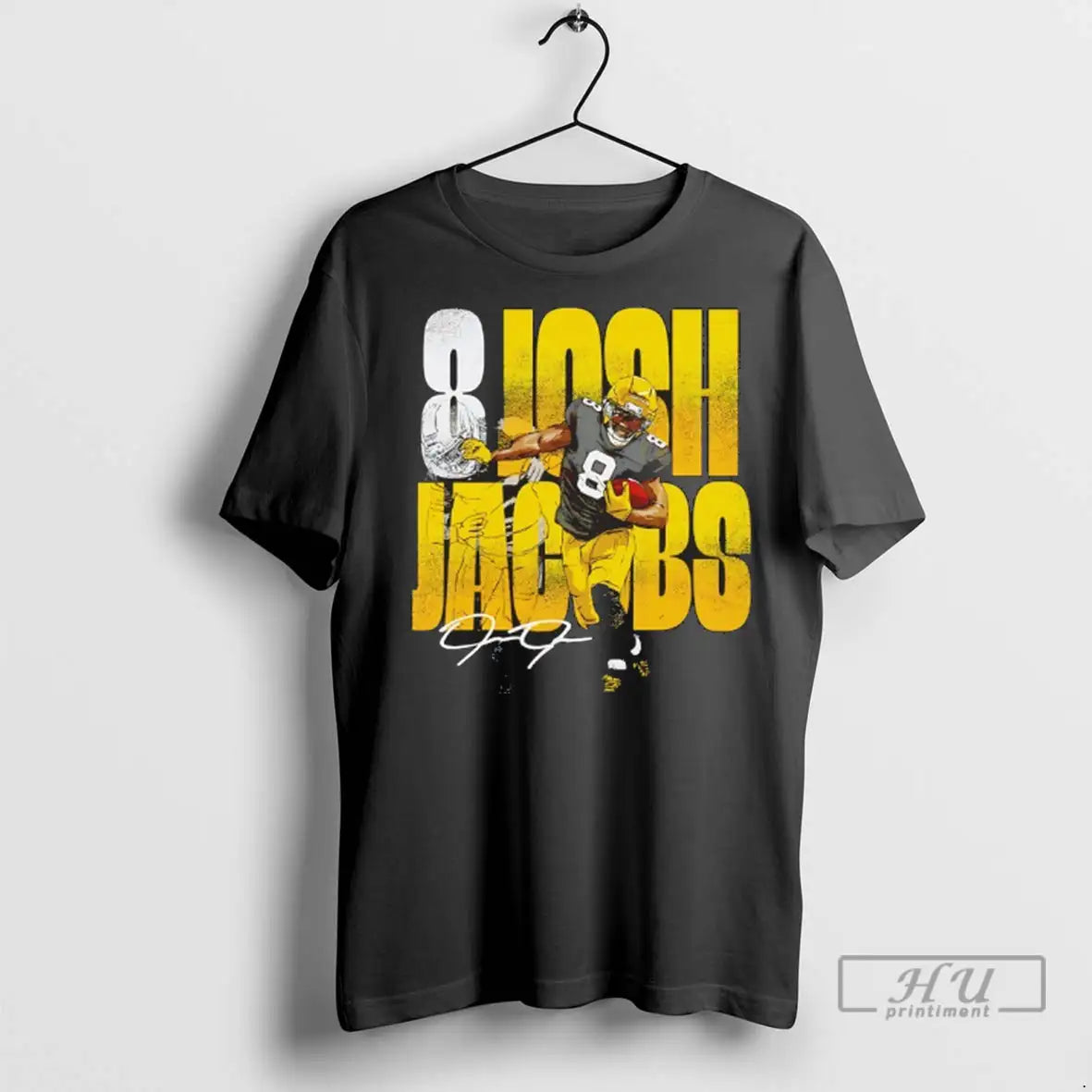 Officials Josh Jacobs 8 Stiff Arm Green Bay Packers Autographed T Shirts