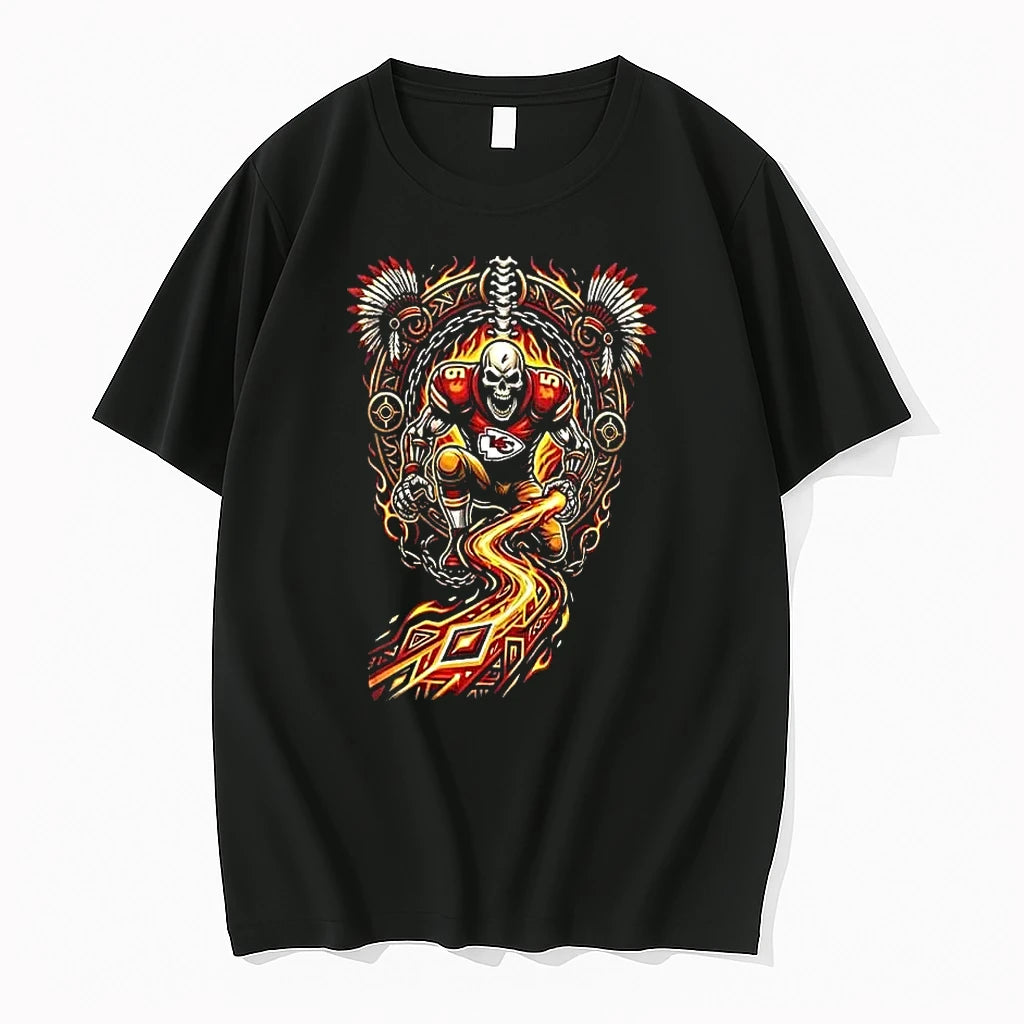 Officials Kansas City Chiefs Runs In My Blood Mascot Skeleton Black Mens