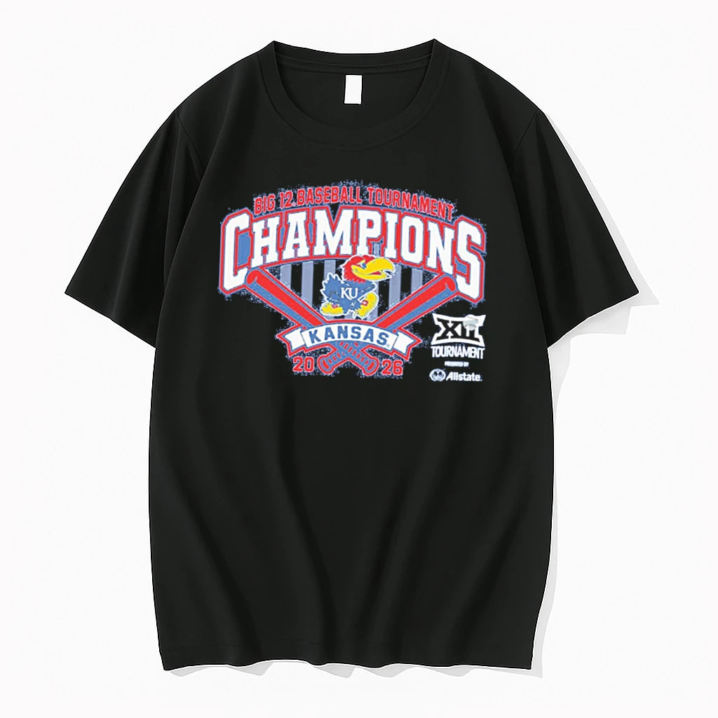 Officials Kansas Jayhawks Big 12 Baseball Tournament Champions 2026 Tee Premium T Shirt