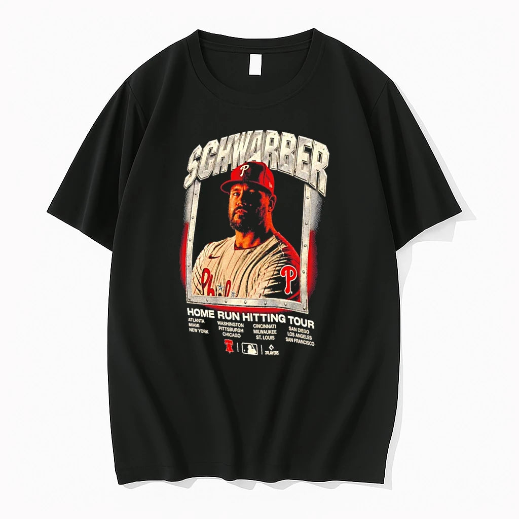 Officials Kyle Schwarber Philadelphia Phillies Home Run Hitting Tour Tee Premium T Shirt