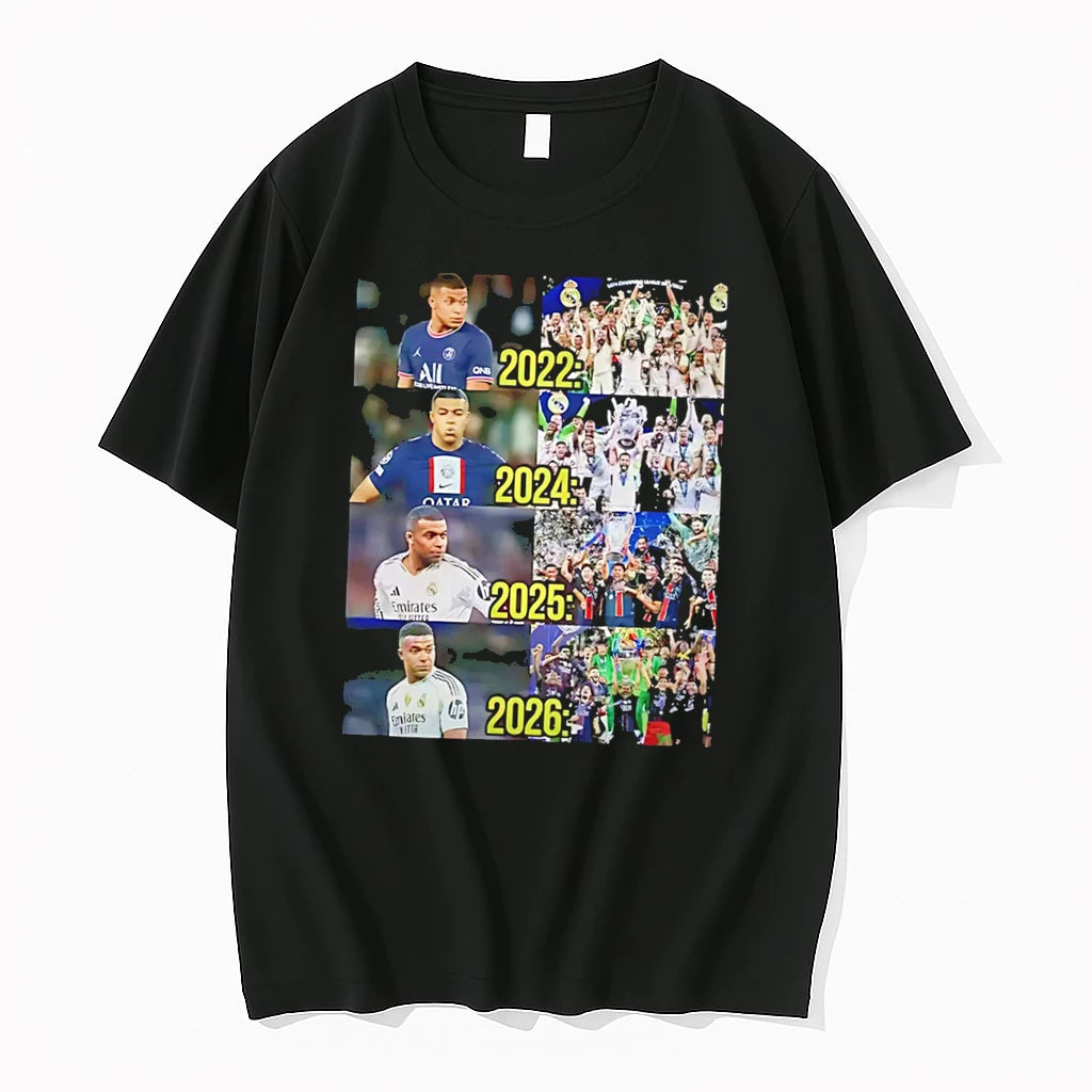 Officials Kylian Mbappe Real Madrid And Psg Career Timeline Collage Tee Premium T Shirt