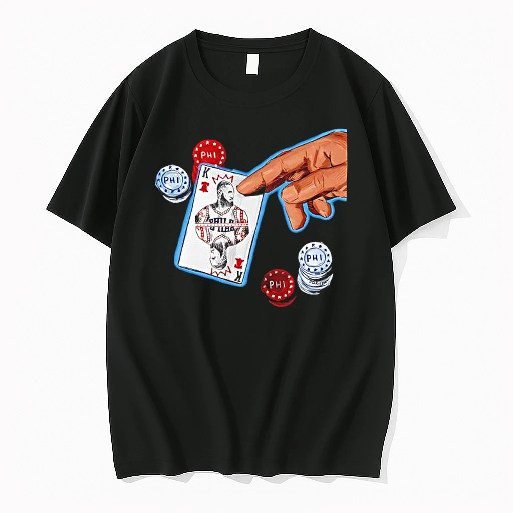 Officials Lebron James Philadelphia 76ers Phi Playing Card King Poker Premium T Shirt