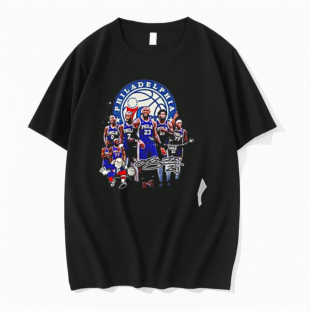 Officials Lebron James Philadelphia 76ers Team Signature Premium T Shirt