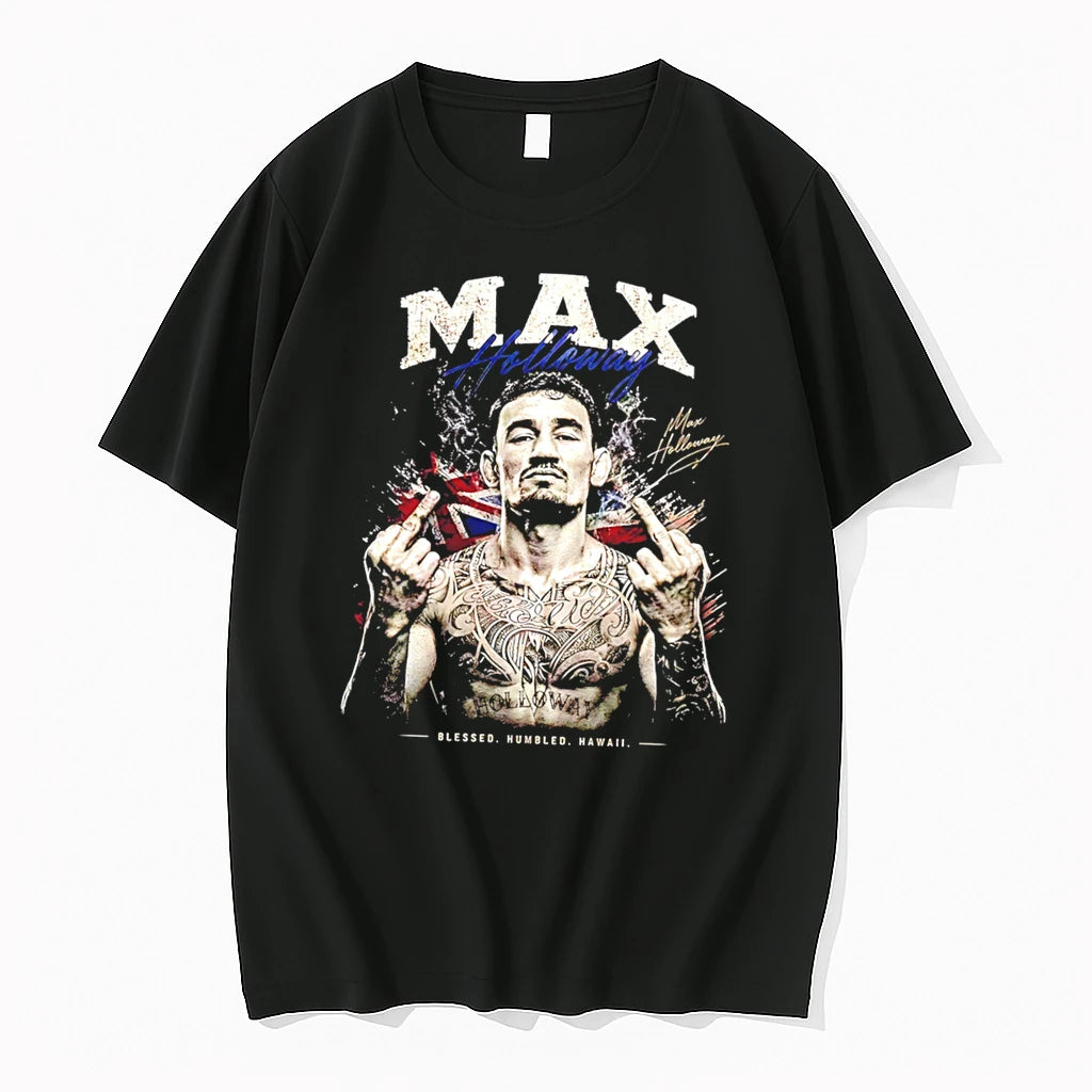 Officials Max Holloway Blessed Humbled Hawaii Middle Finger Tee Premium T Shirt