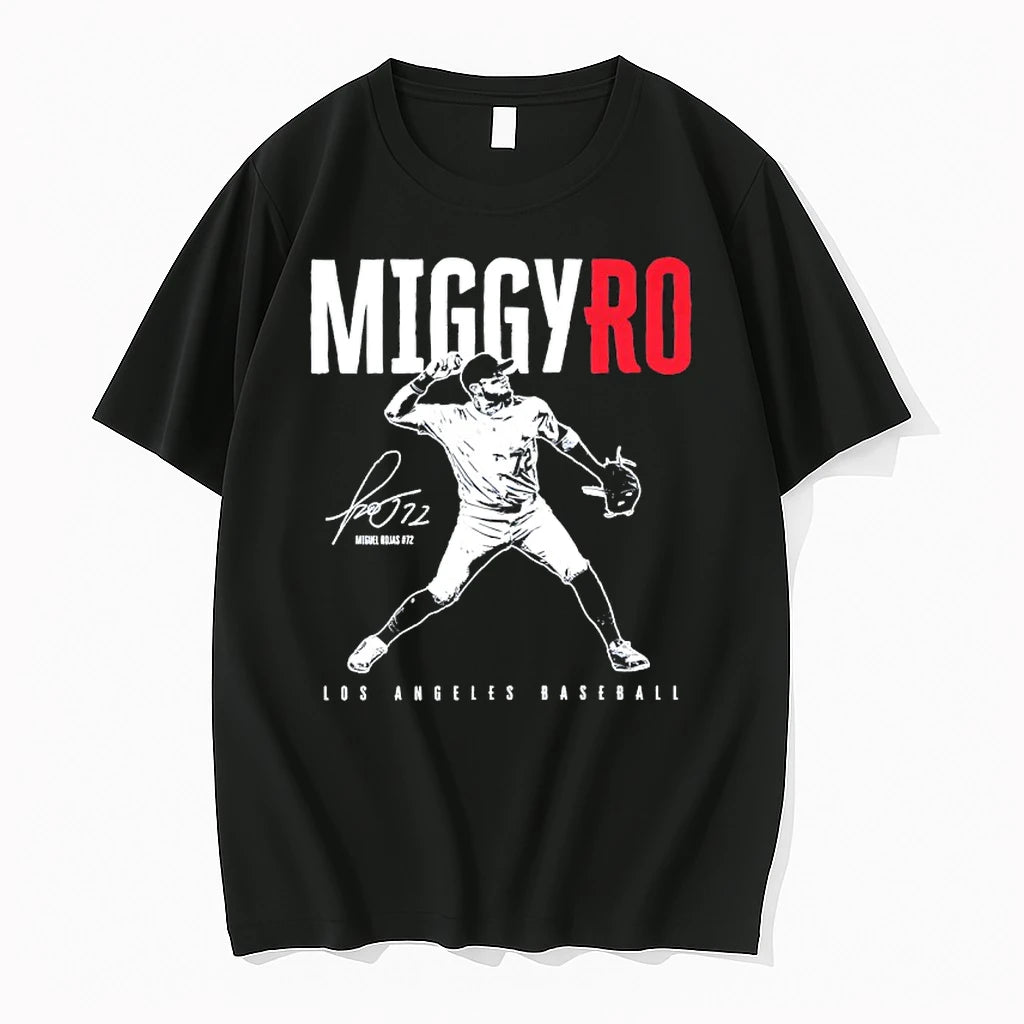 Officials Miguel Rojas Los Angeles Dodgers Mlb Number 72 Signature Premium T Shirt