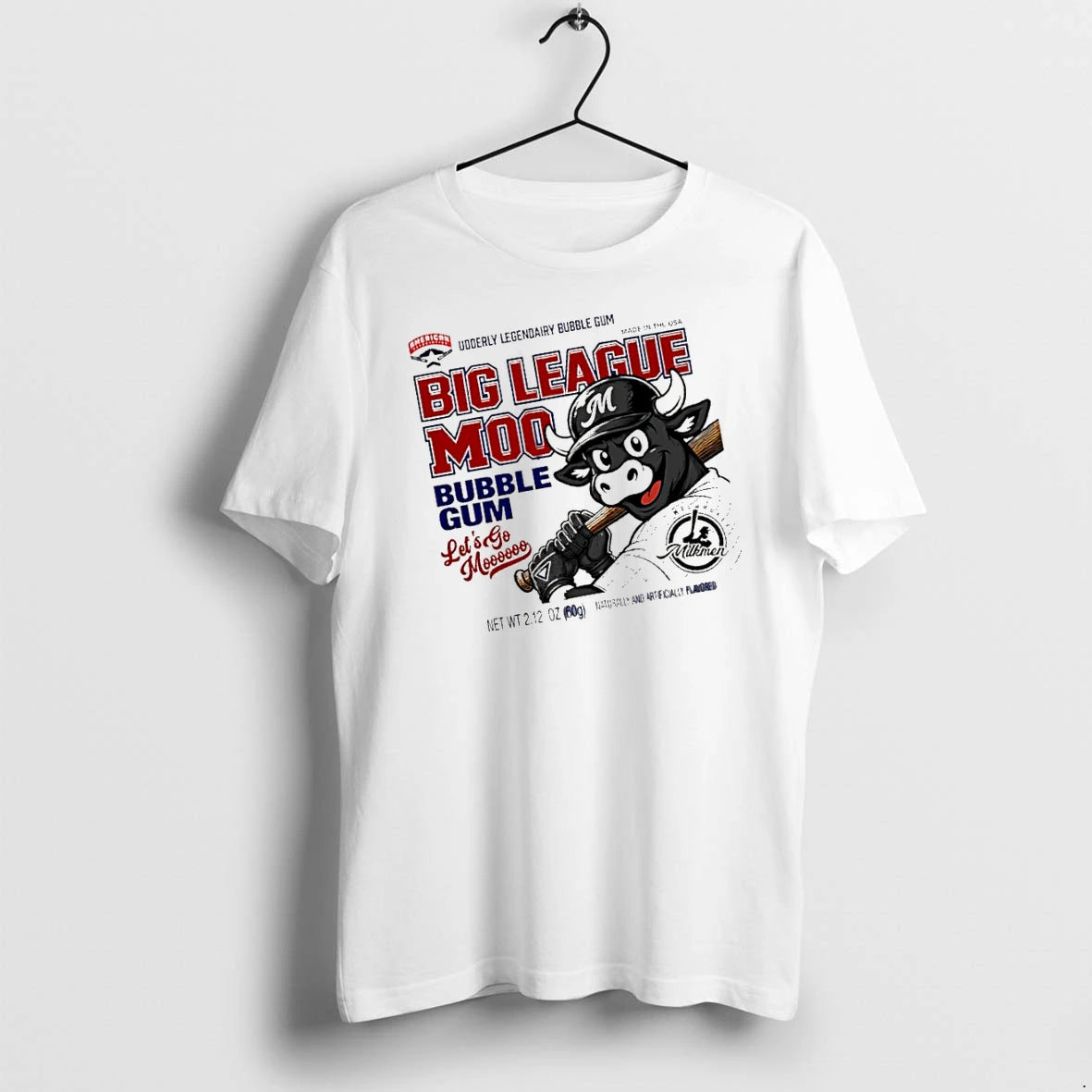 Officials Milwaukee Milkmen Big League Moo Bubble Gum Premium T Shirt