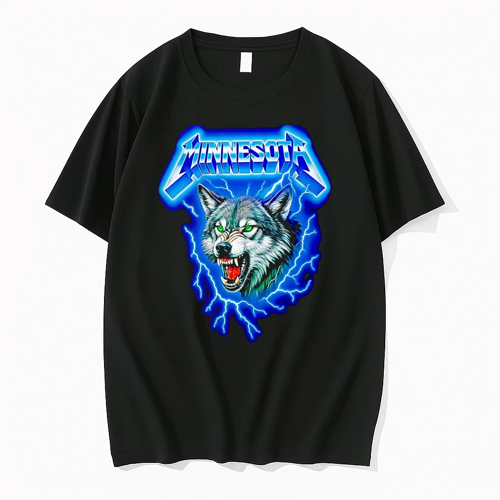 Officials Minnesota Wolf With Lightning Premium T Shirt