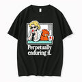 Officials Misato Katsuragi And Cat Perpetually Enduring It Premium T Shirt