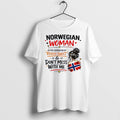 Officials Norwegian Woman Really Sweet Dont Mess With Me Flag White Premium T Shirt