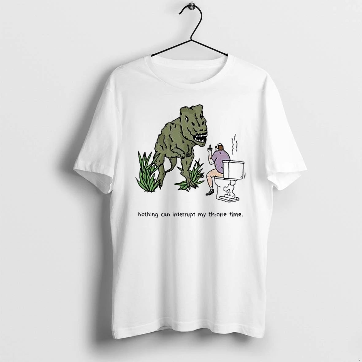 Officials Nothing Can Interrupt My Throne Time Dinosaur Toilet Premium T Shirt