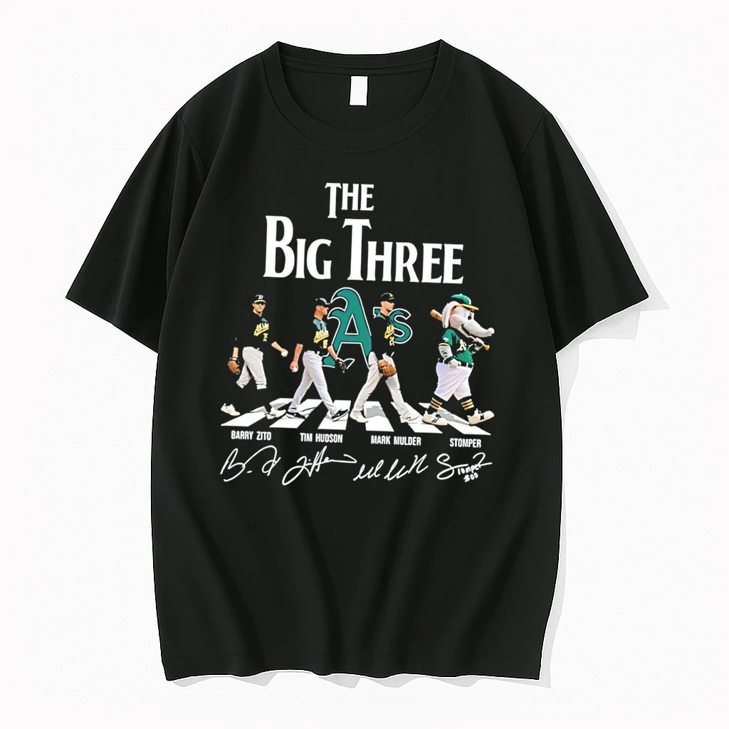 Officials Oakland Athletics The Big Three Abbey Road Signature Tee Premium T Shirt