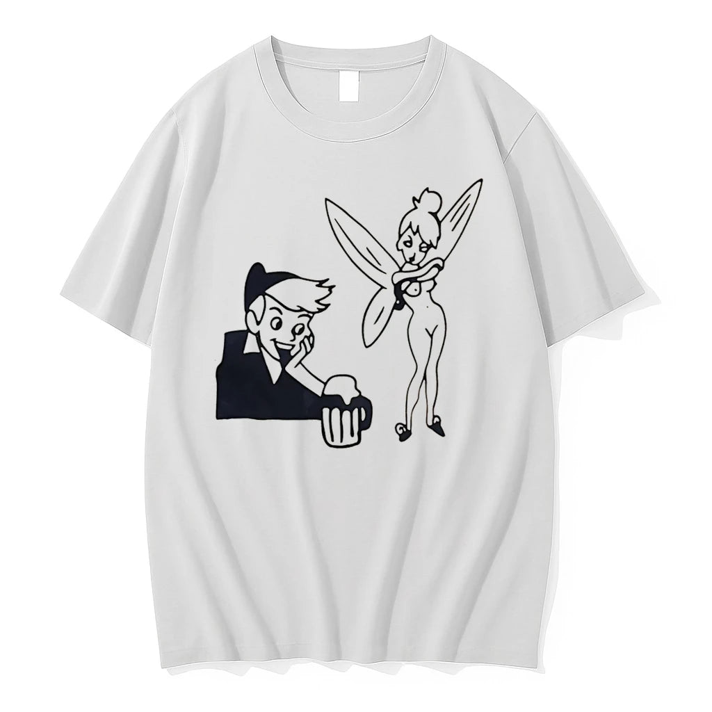 Officials Peter Pan Drinking Beer With Tinker Bell Tee Premium T Shirt