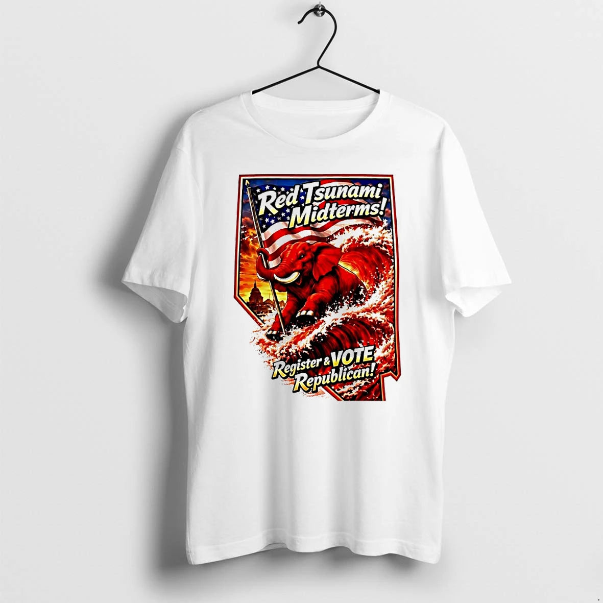Officials Red Tsunami Midterms Register And Vote Republican Premium T Shirt