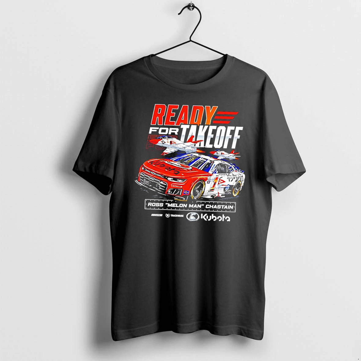 Officials Ross Melon Man Chastain Ready For Takeoff Trackhouse Racing Kubota Tee