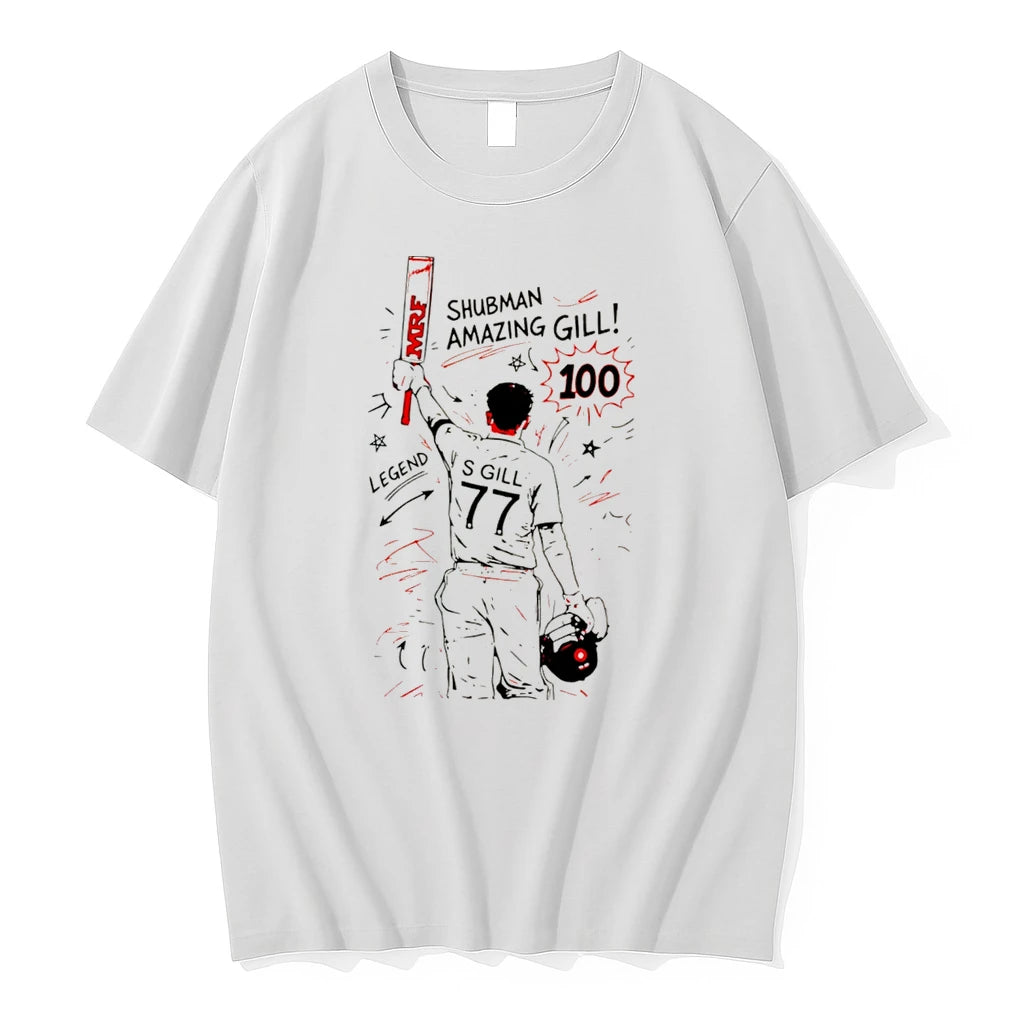 Officials Shubman Gill 77 Amazing Legend 100 Cricket Tee Premium T Shirt
