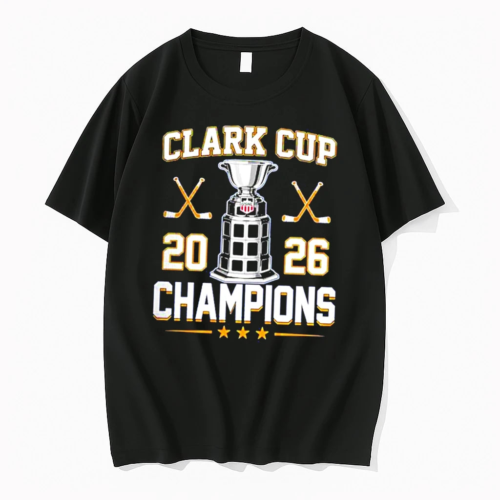 Officials Sioux Falls Stampede Hockey 2026 Clark Cup Champions Trophy Tee Premium T Shirt