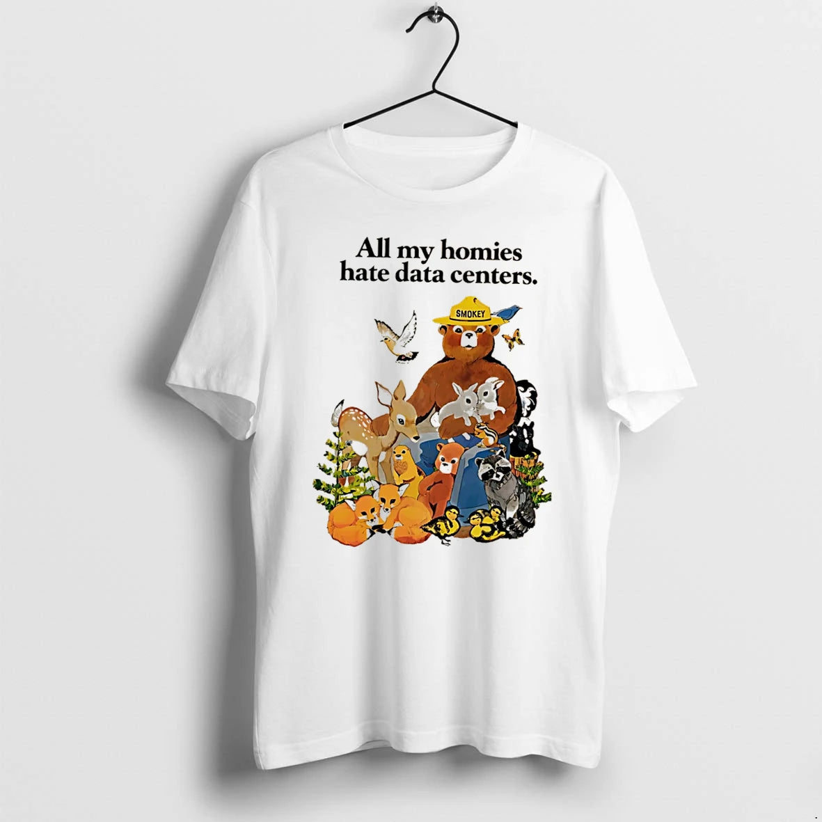Officials Smokey Bear All My Homies Hate Data Centers Tee Premium T Shirt