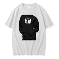 Officials Split Face Cat With Halo Minimalist Surrealism Premium T Shirt