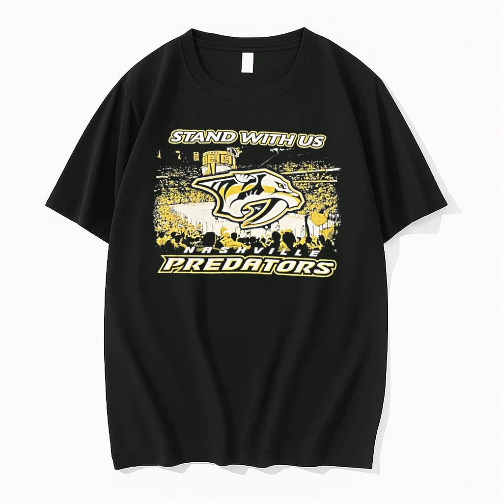Officials Stand With Us Nashville Predators Black Premium T Shirt
