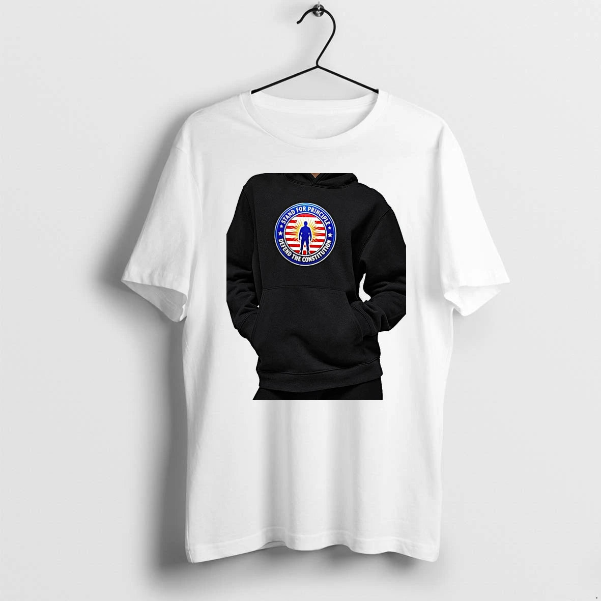 Officials Stand For Principle Defend The Constitution Soldier American Flag Patriotic Premium T Shirt