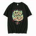 Officials Stay Weird Magic Flames Wizard Cat Tee Premium T Shirt