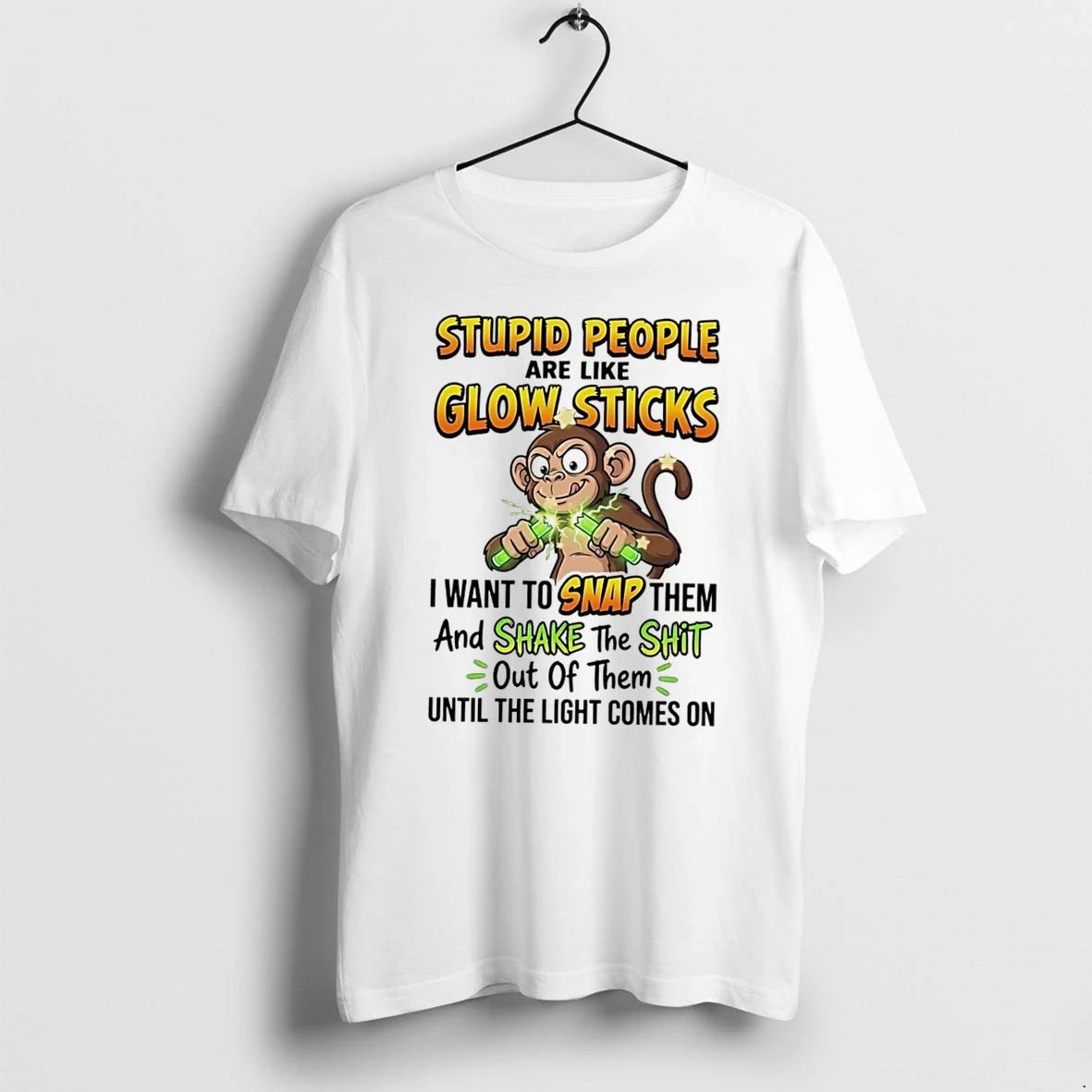 Officials Stupid People Are Like Glow Sticks Monkey Quote Tee Premium T Shirt