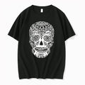 Officials Sugar Skull Artistic Decorative Pattern Detailed Black And White Black Premium T Shirt