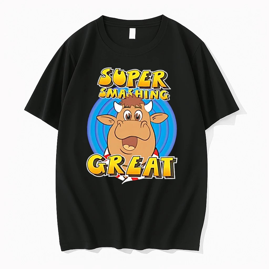 Officials Super Smashing Great Bull Cartoon Black Premium T Shirt