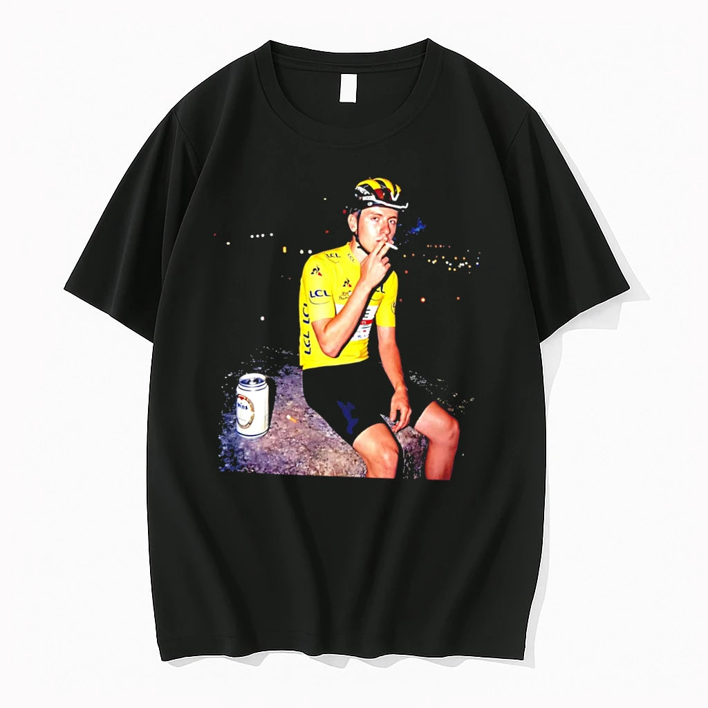 Officials Tadej Pogacar Tour De France Yellow Jersey Smoking Tee Premium T Shirt