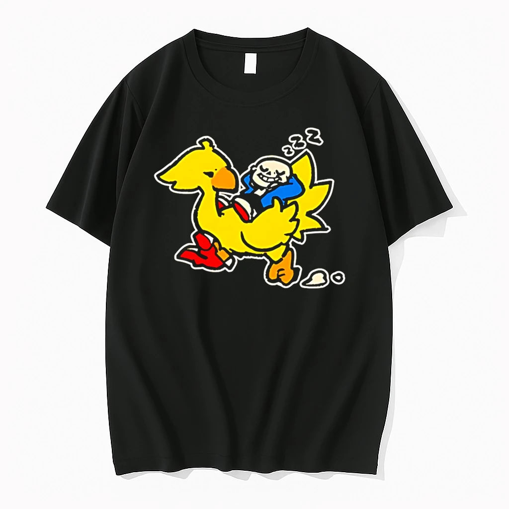 Officials Temtravel Undertale X Square Enix Sans And Chocobo Premium T Shirt