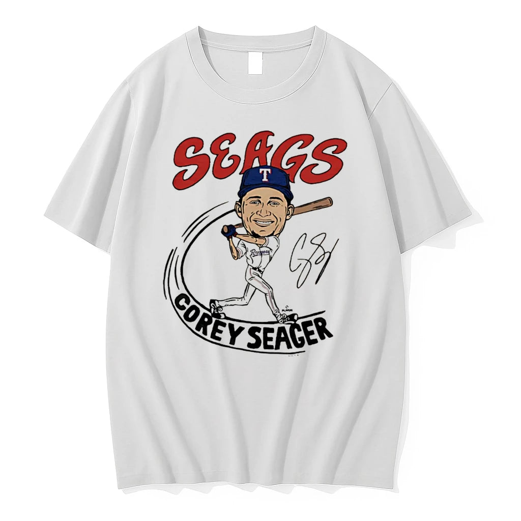 Officials Texas Rangers Corey Seager Caricature Tri Blend Tee Premium T Shirt
